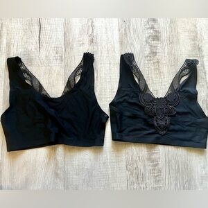 2 black bralette one size